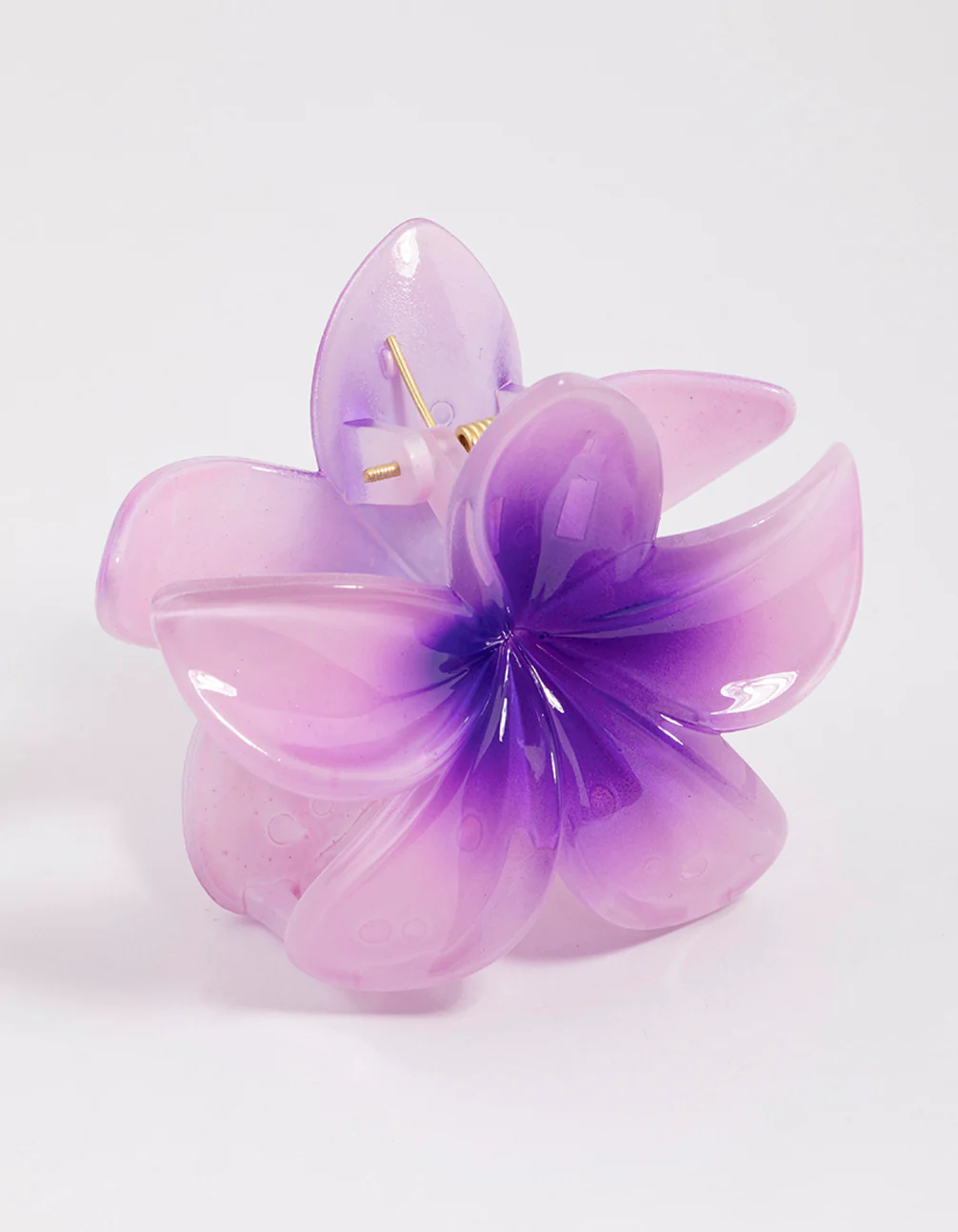 Lilac Frangipani Flower Hair Claw Clip - Image 2