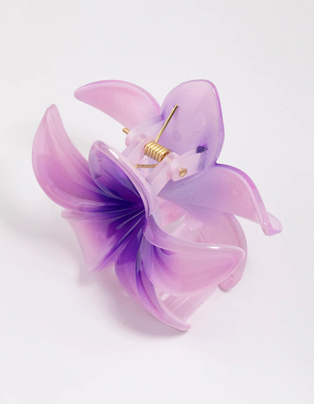 Lilac Frangipani Flower Hair Claw Clip - Image 3