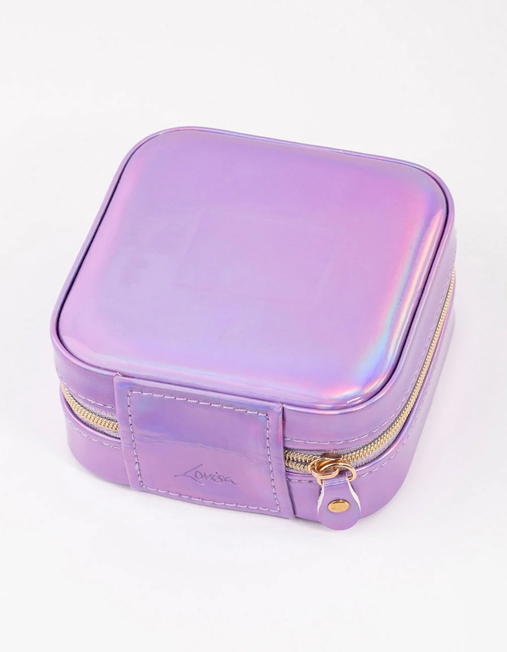 Lilac Holographic Faux Leather Jewellery Box - Image 3