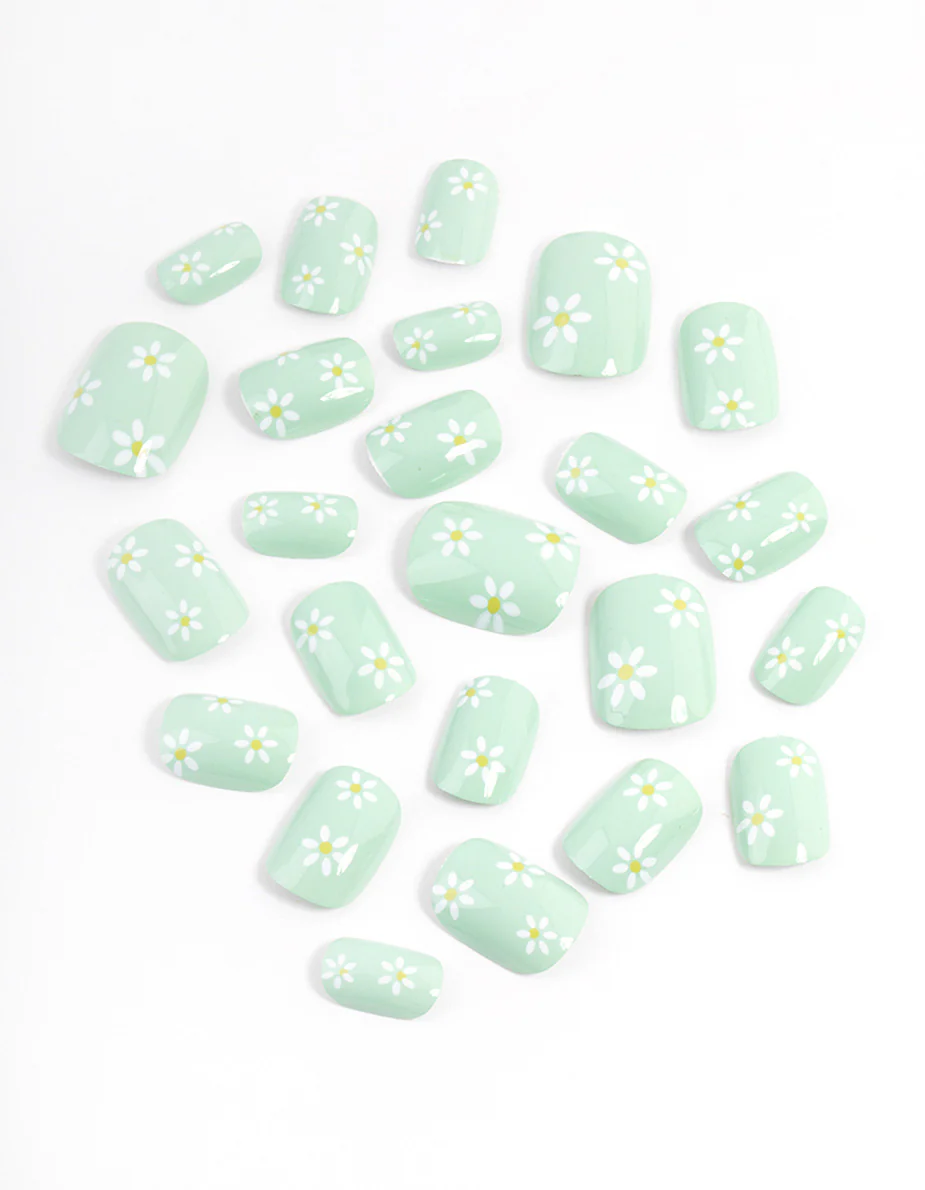 Tweens Mint Daisy Press On Nails - Image 2