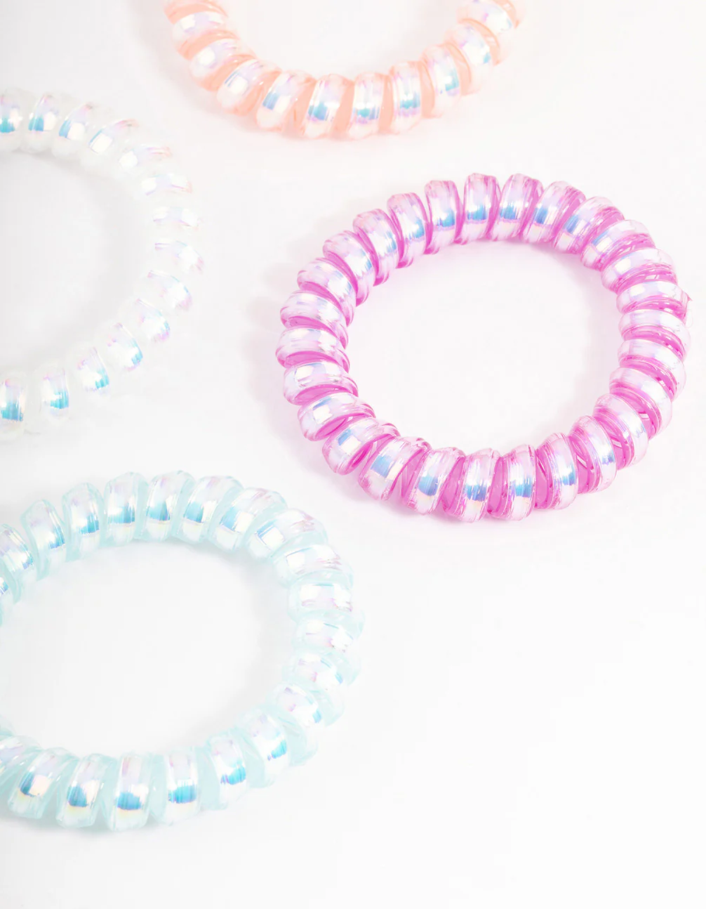 Metallic Coil Hair Tie 4-Pack - Image 2