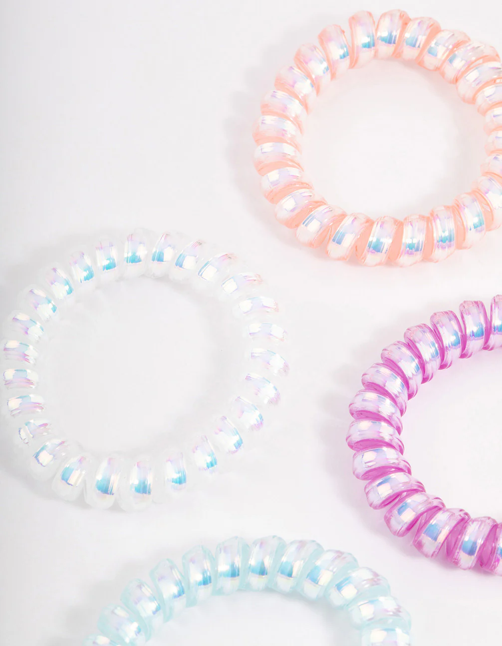 Metallic Coil Hair Tie 4-Pack - Image 3