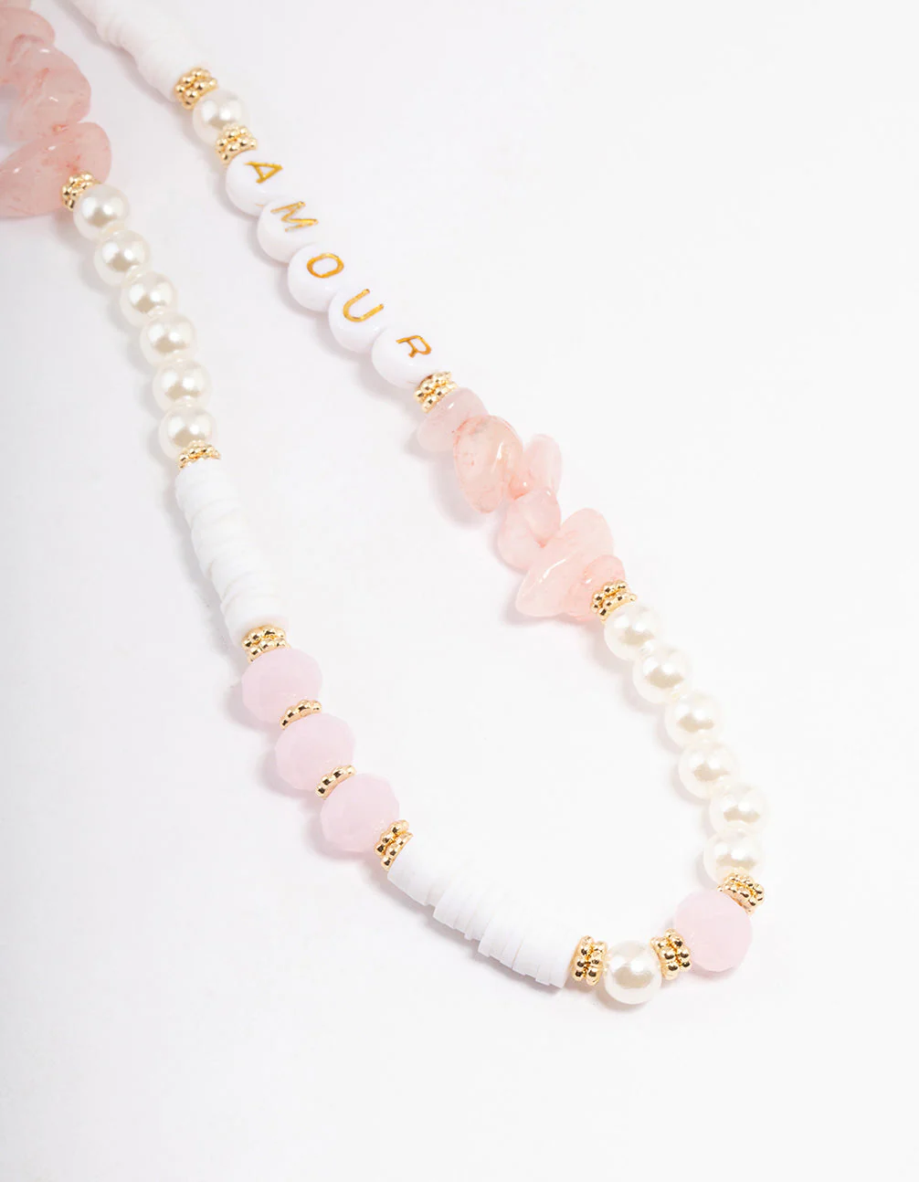 Mixed Bead & Rose Quartz Phone Strap - Image 2
