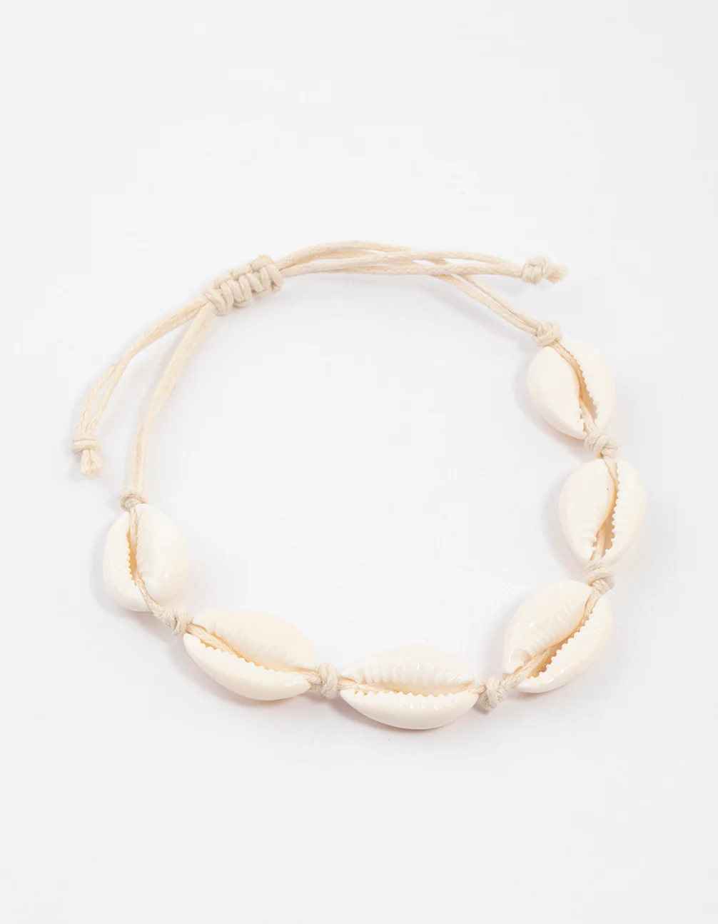Neutral Cord Cowrie Shell Bracelet - Image 2
