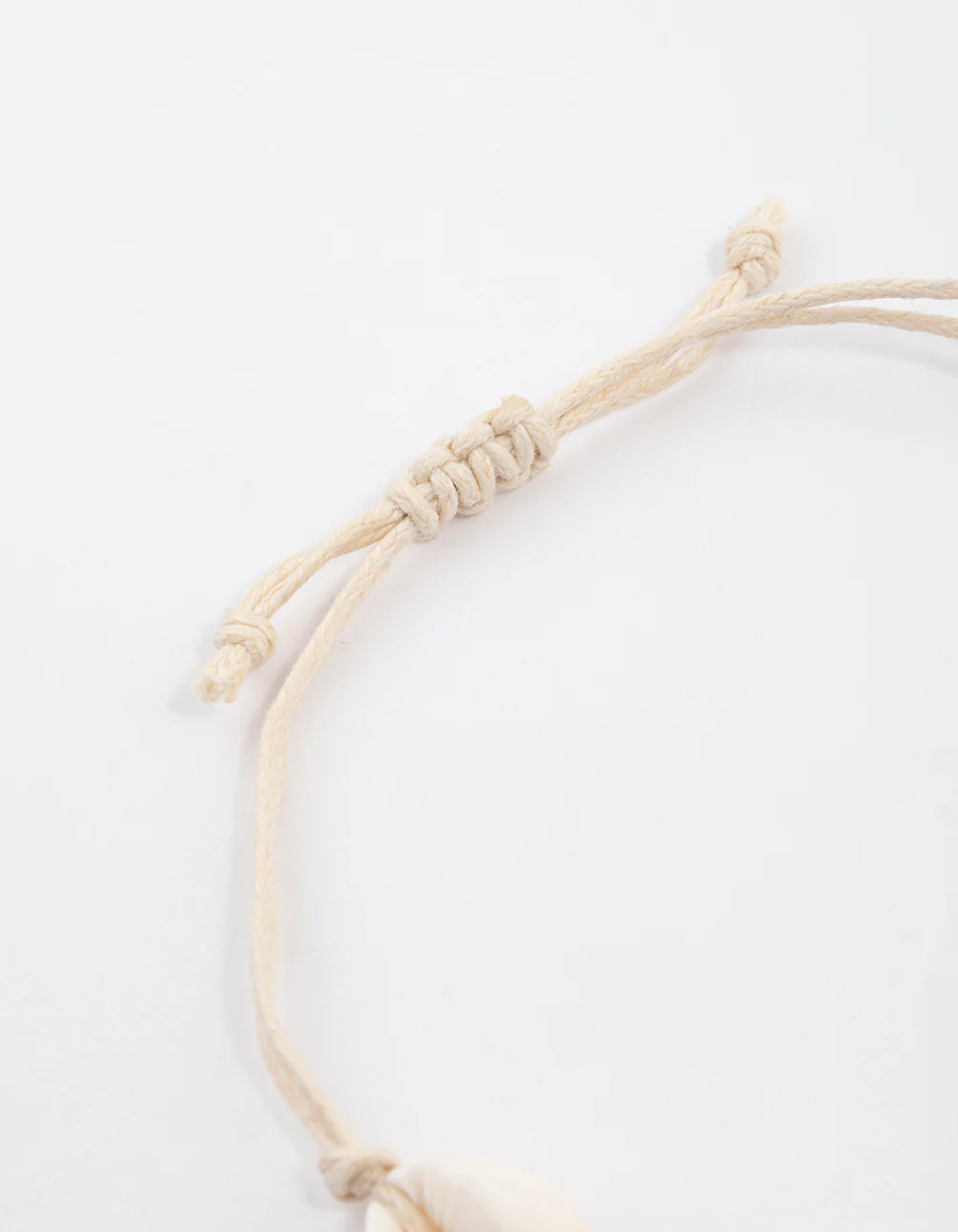 Neutral Cord Cowrie Shell Bracelet - Image 3