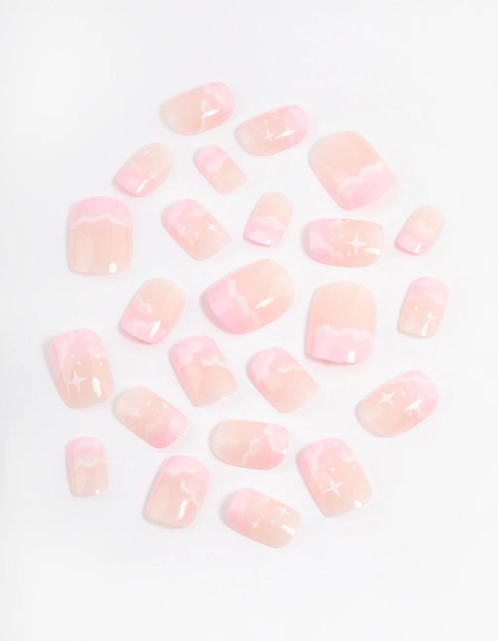 Tweens Pink Star & Cloud Press On Nails - Image 2