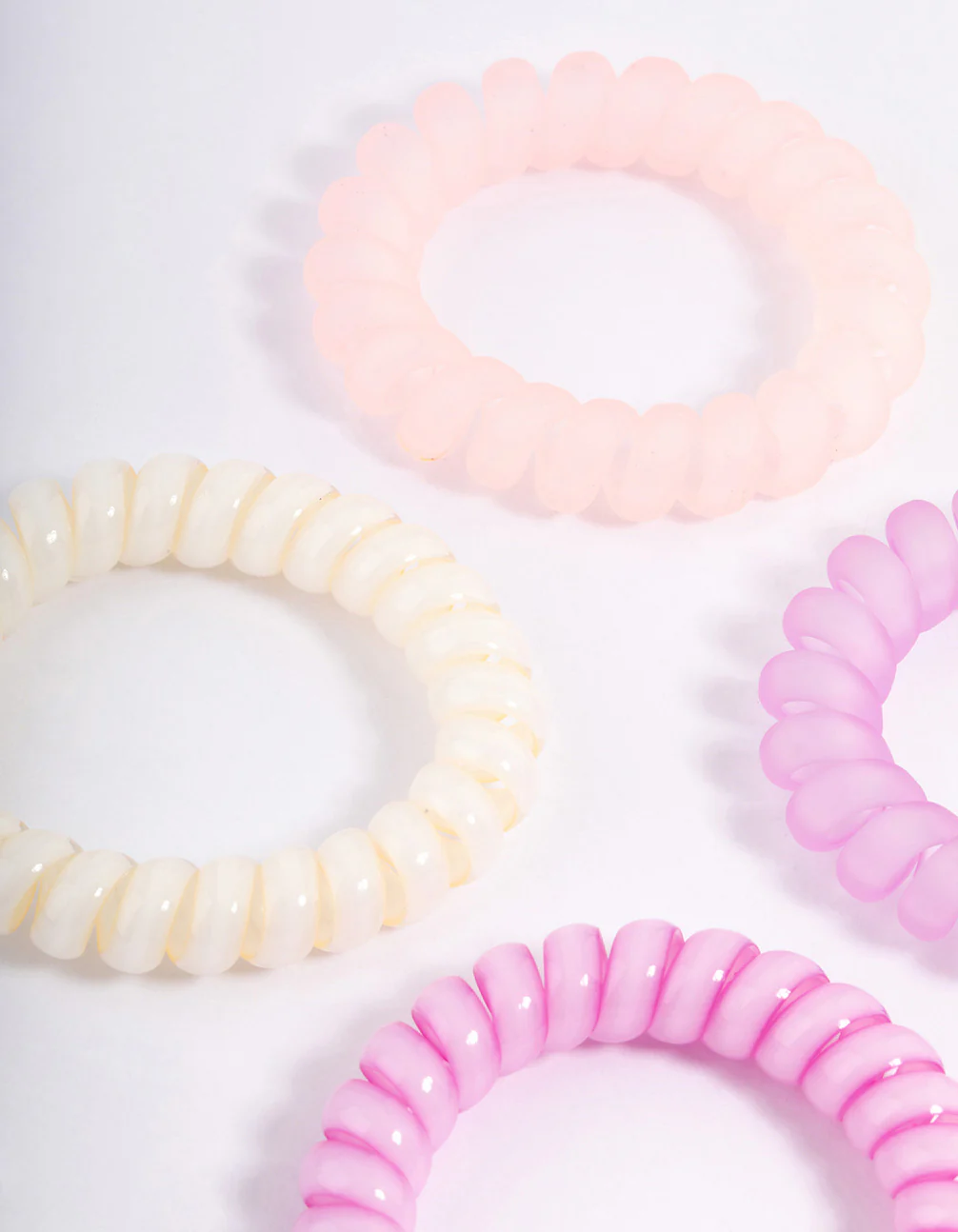 Pink Coil Hair Tie 4-Pack - Image 3