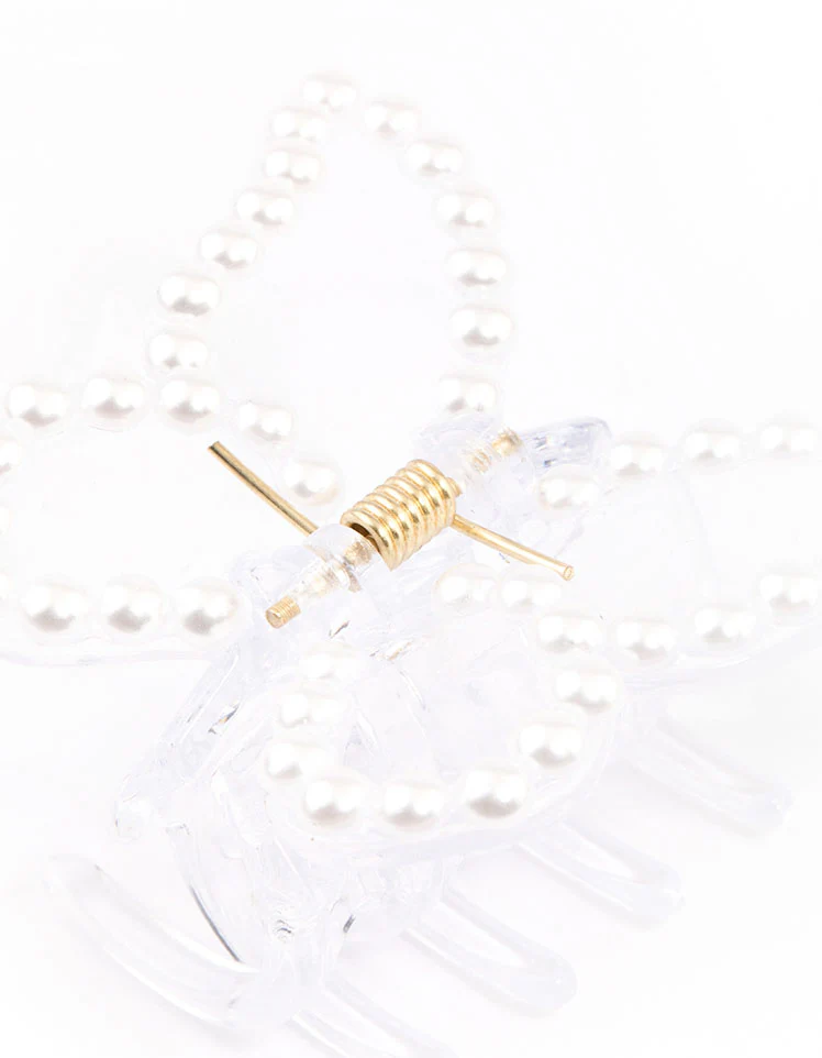 Pearl Clear Butterfly Claw Clip - Image 3