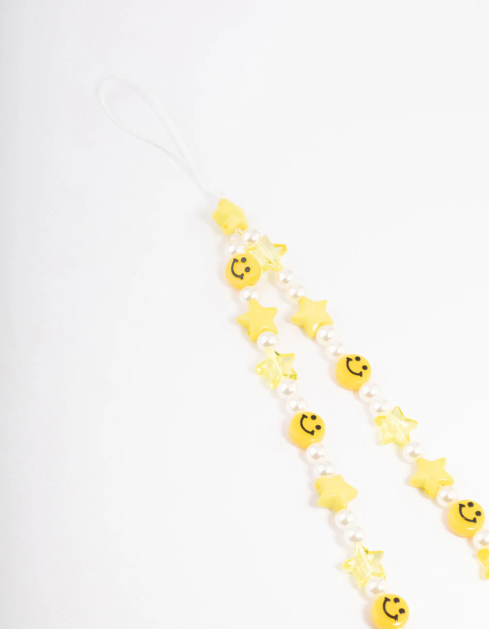 Pearl Smiley & Star Motif Phone Strap - Image 3