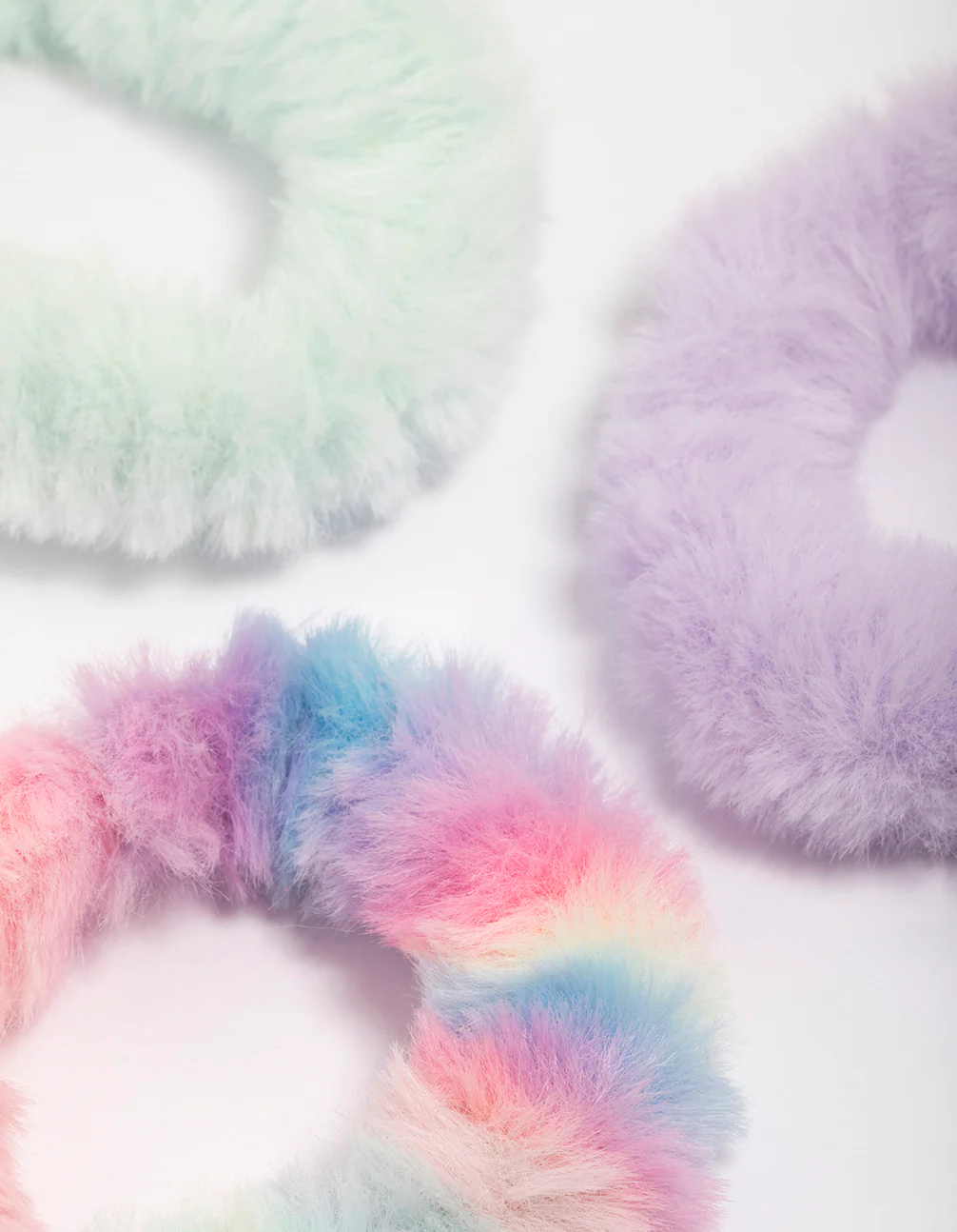 Pastel Mixed Fluffy Hair Scrunchie Pack - Image 2