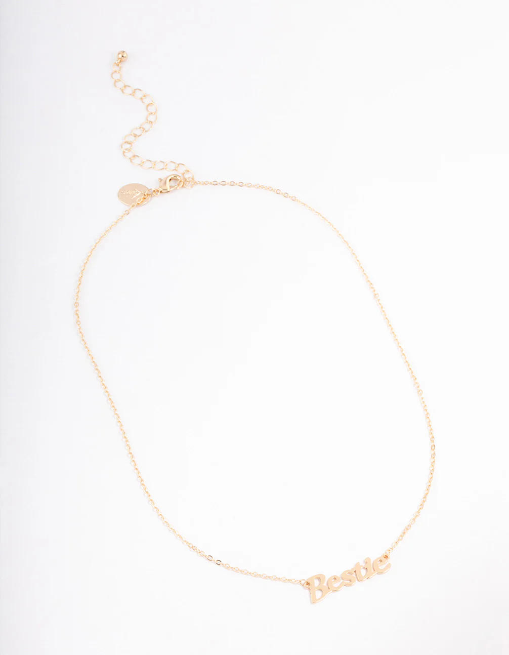 Gold Bestie Script Necklace - Image 2