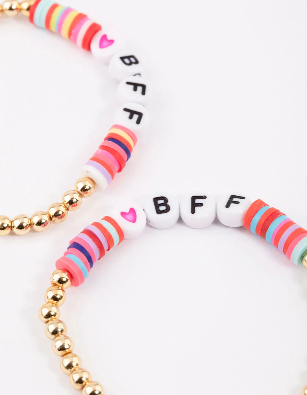 Gold BFF Clear Disc Beaded Bangle Pack - Image 2
