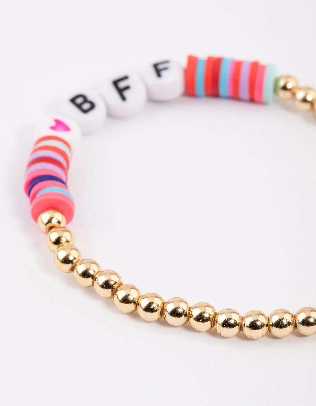 Gold BFF Clear Disc Beaded Bangle Pack - Image 3