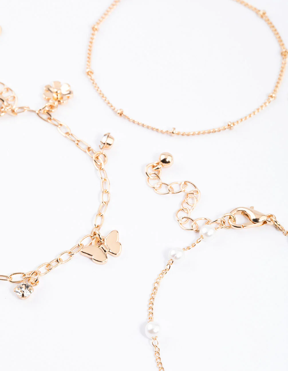 Gold Charm & Pearl Chain Bracelet Pack - Image 2