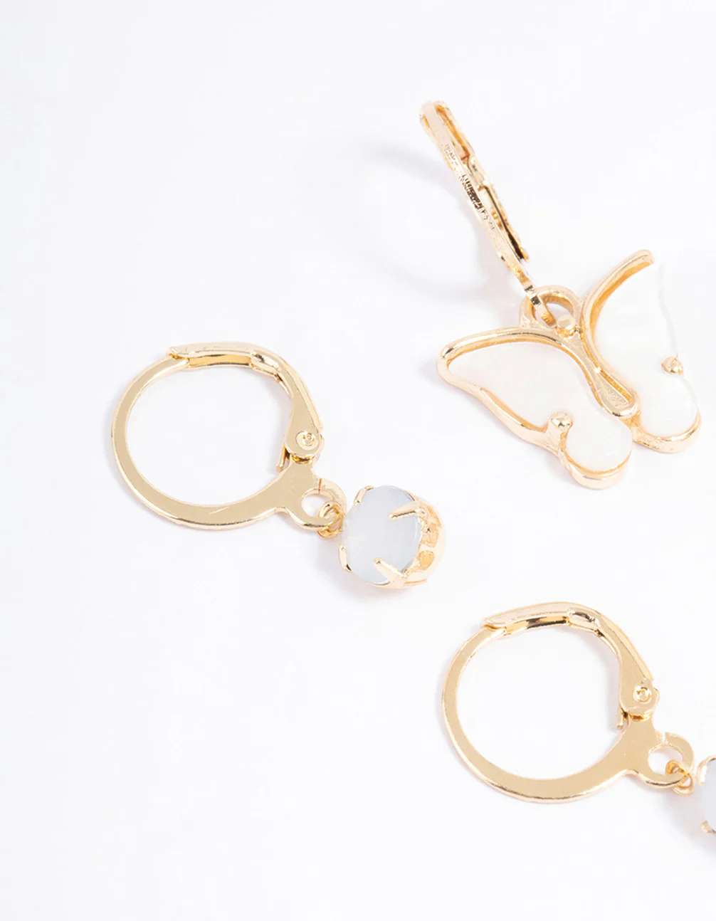 Gold Diamante & Butterfly Earrings Pack - Image 2