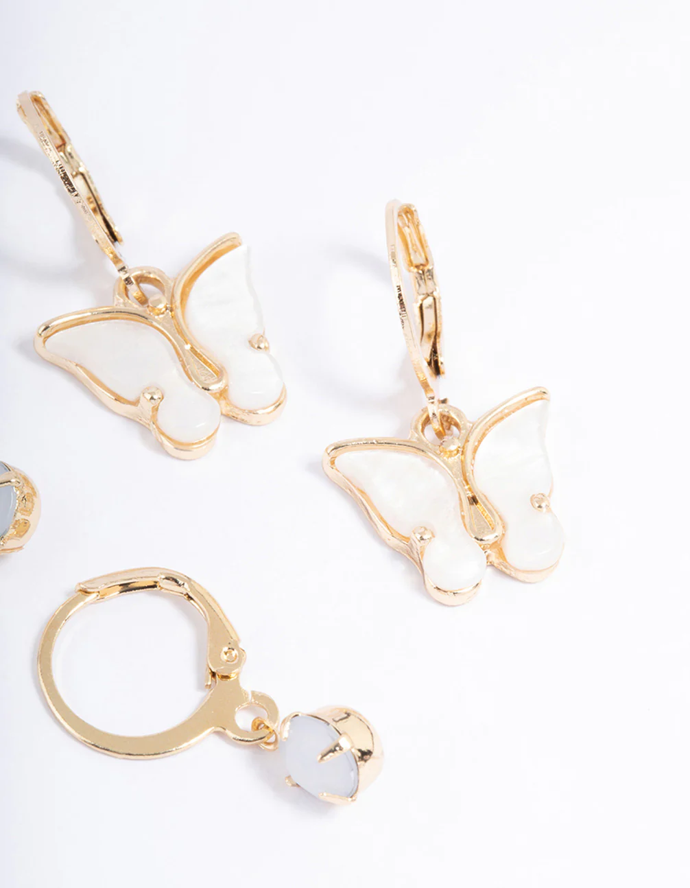 Gold Diamante & Butterfly Earrings Pack - Image 3