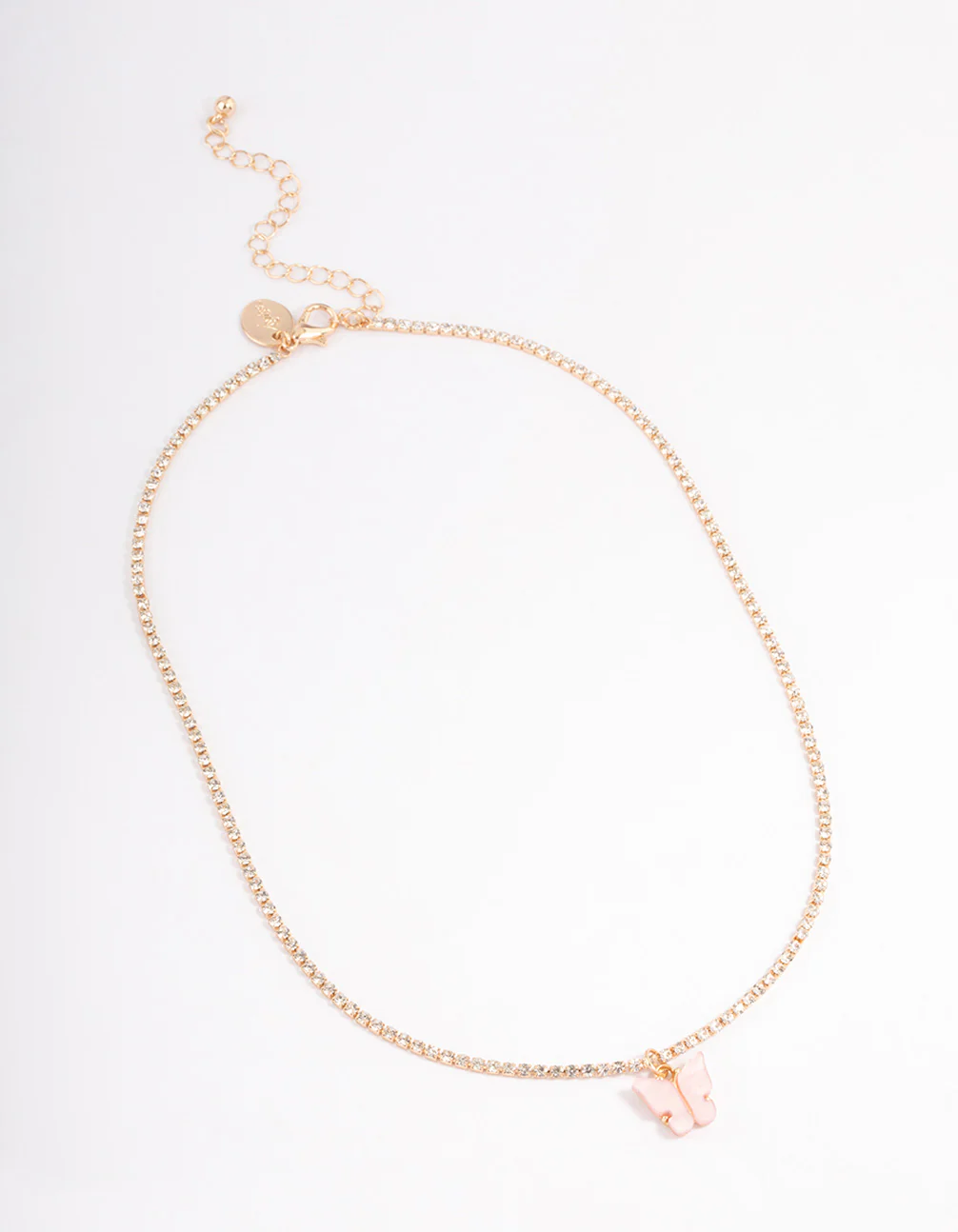 Gold Diamante Cupchain Butterfly Necklace - Image 2