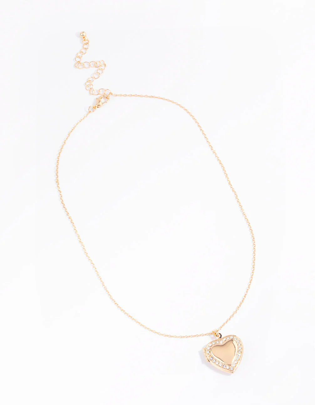 Gold Diamante Twisted Locket Necklace - Image 2