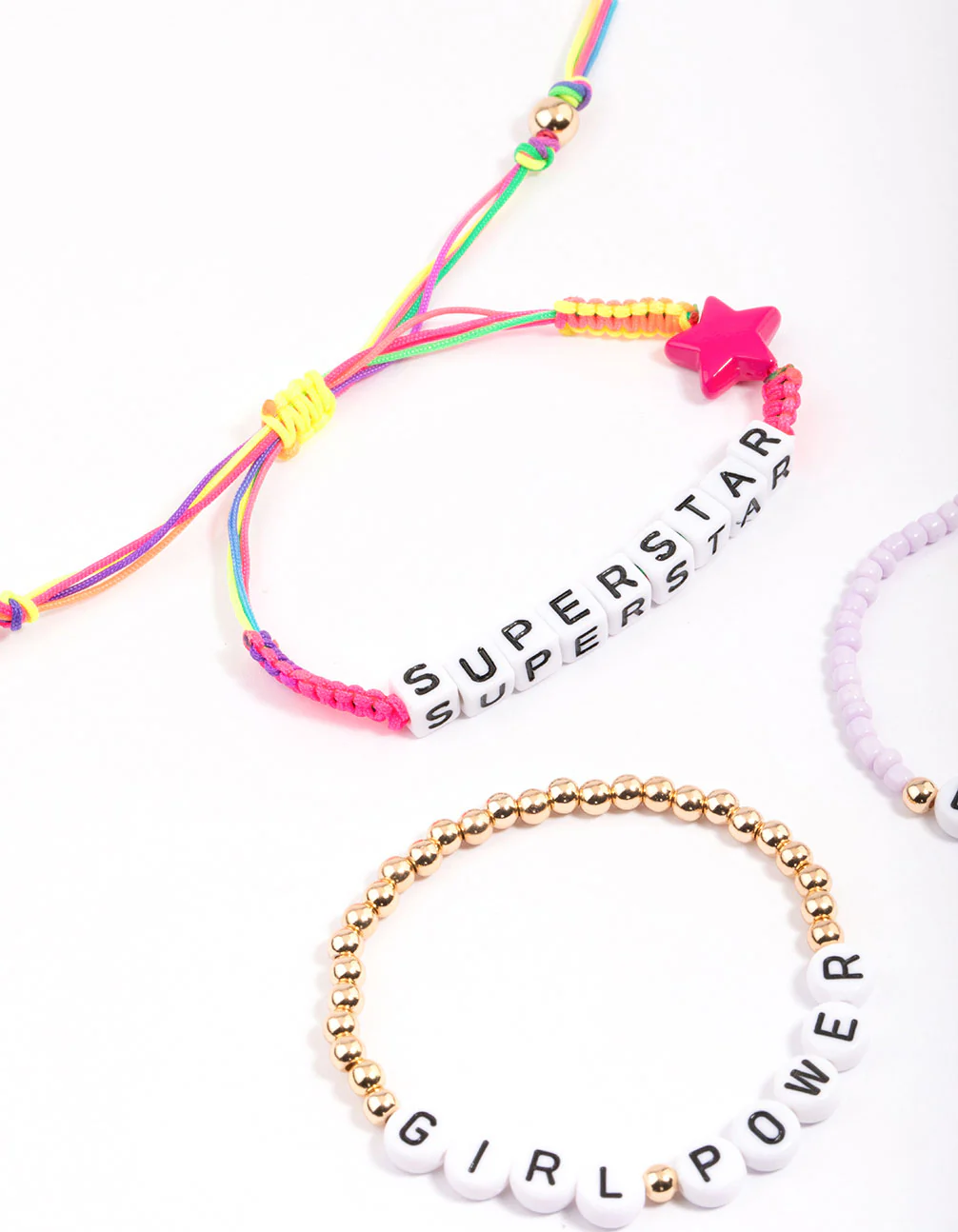 Gold Letter & Beaded Bracelet Pack - Image 2