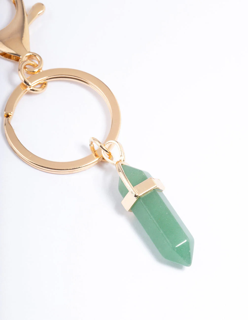 Gold Green Aventurine Key Ring - Image 2