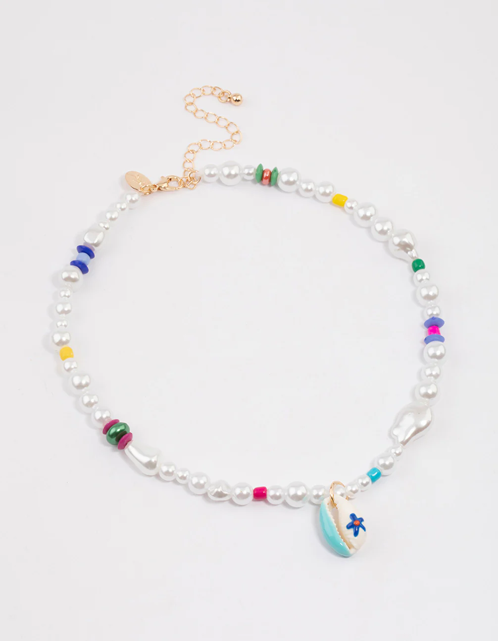 Beaded Pearl Hawaiian Shell Pendant Necklace - Image 2