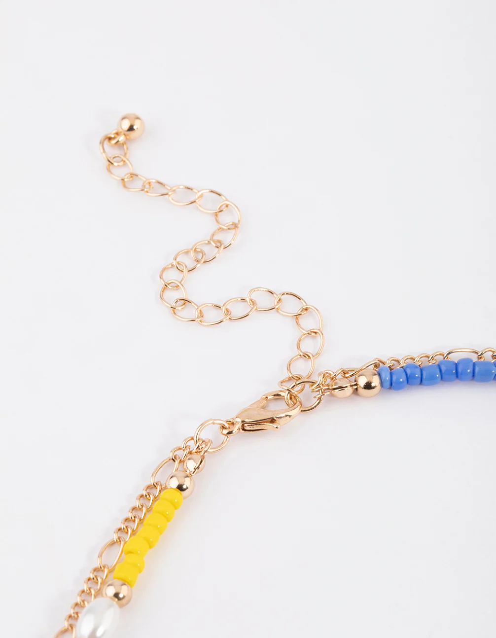 Gold Mixed Bead & Smiley Necklace - Image 3