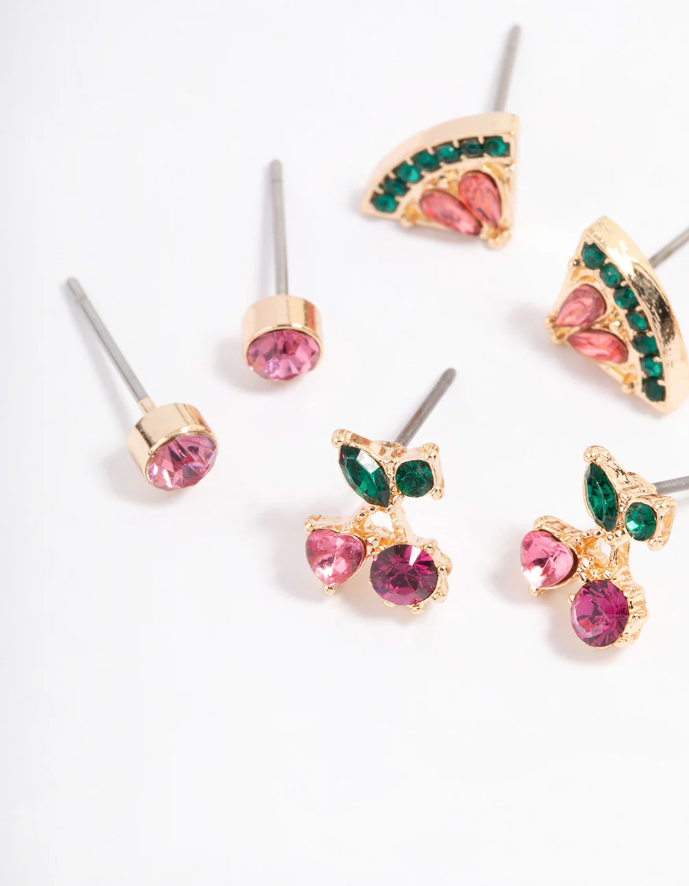 Pink Fruity Stud Earrings 4-Pack - Image 2