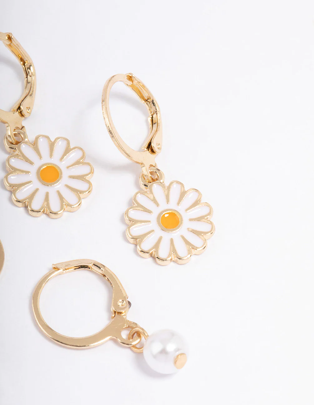 Gold Pearl & Daisy Earrings Pack - Image 2