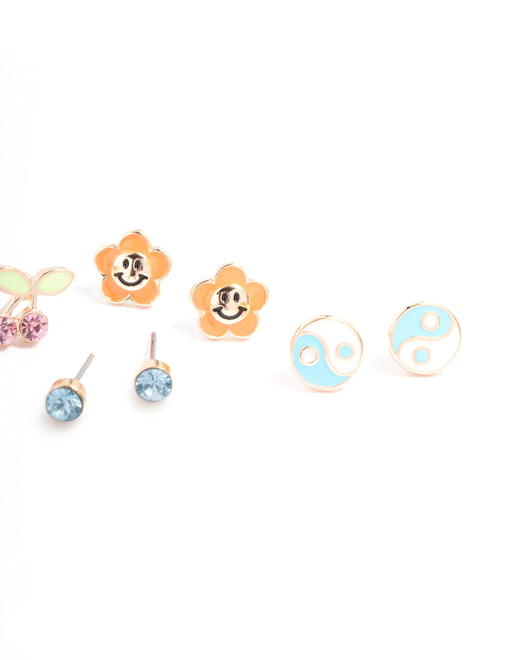Pastel Enamel Charm Earrings 4-Pack - Image 3