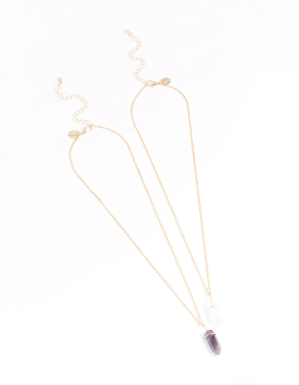 Gold Rose Quartz & Amethyst Bestie Necklace Pack - Image 2