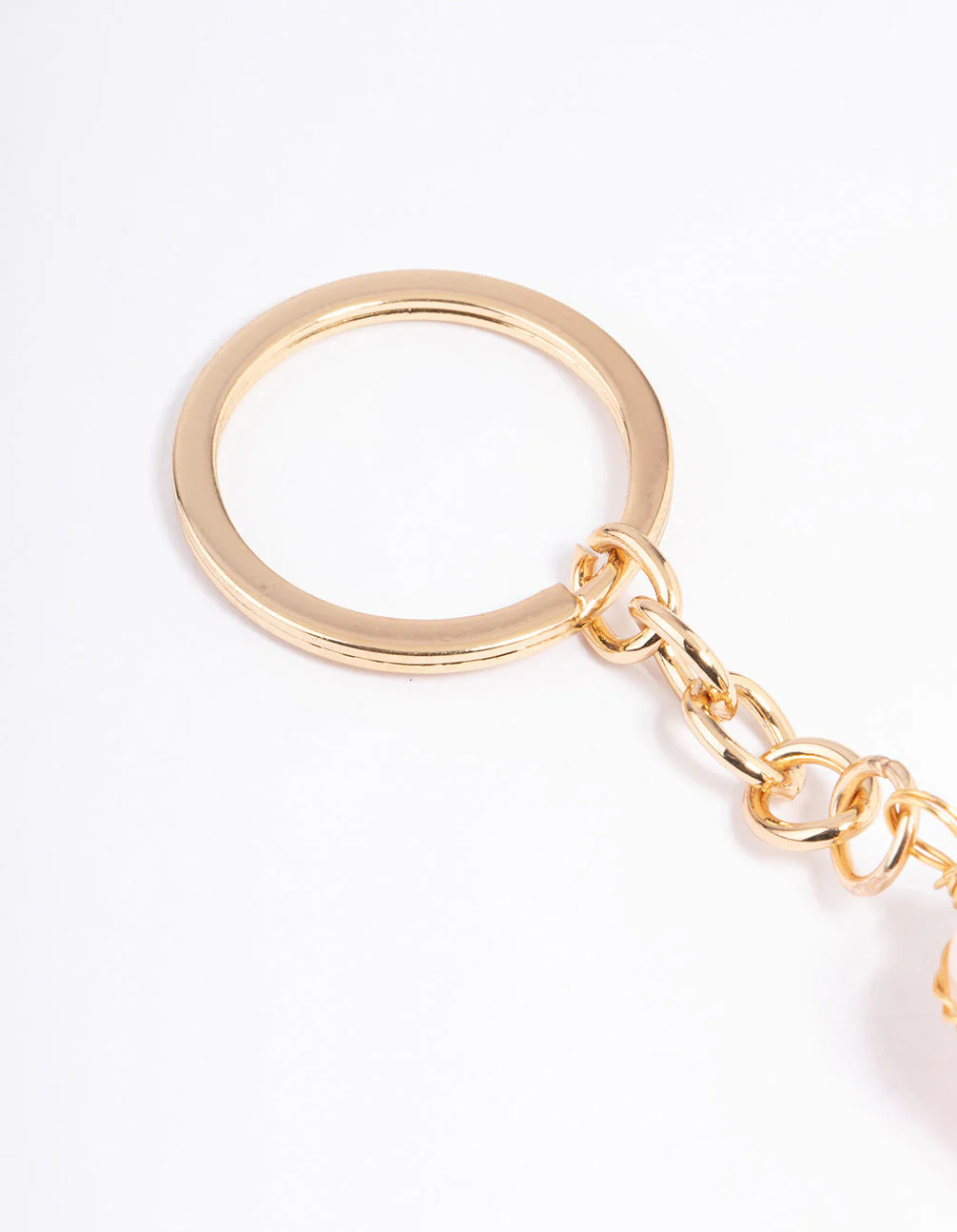 Gold Rose Quartz Stone Key Ring - Image 3