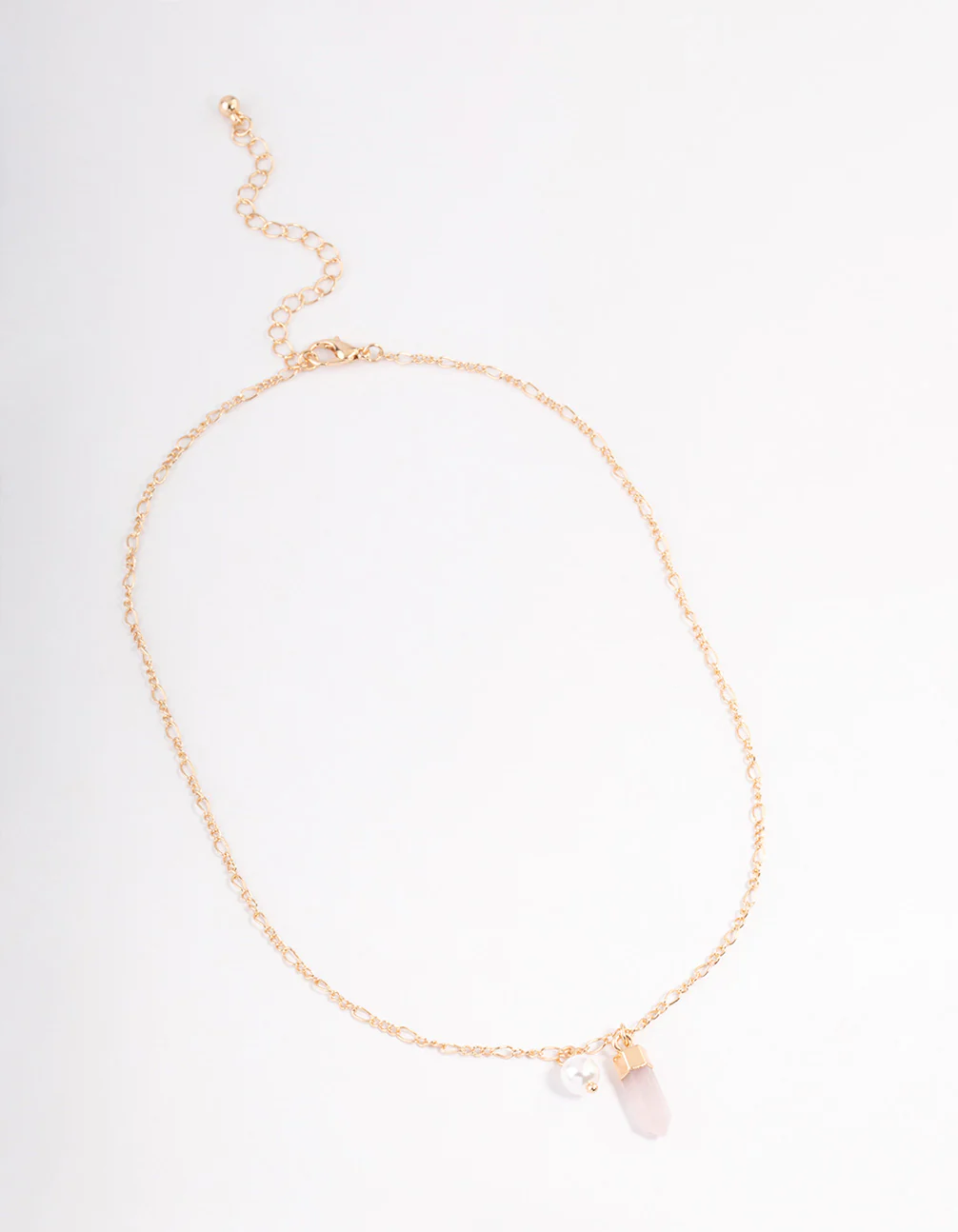 Gold Rose Quartz & Pearl Necklace - Image 2