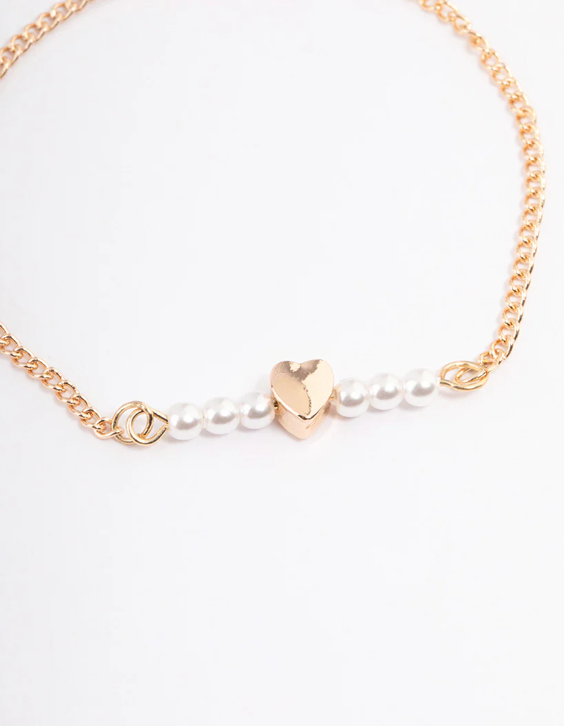 Gold Heart Dainty Bracelet Pack - Image 3