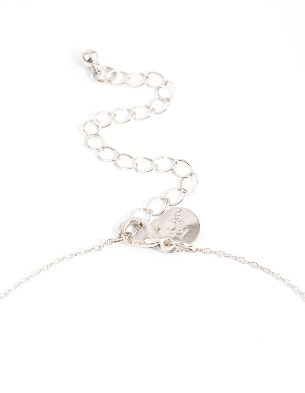 Silver Blue & Lilac Tone Crystal Pendant Necklace - Image 3