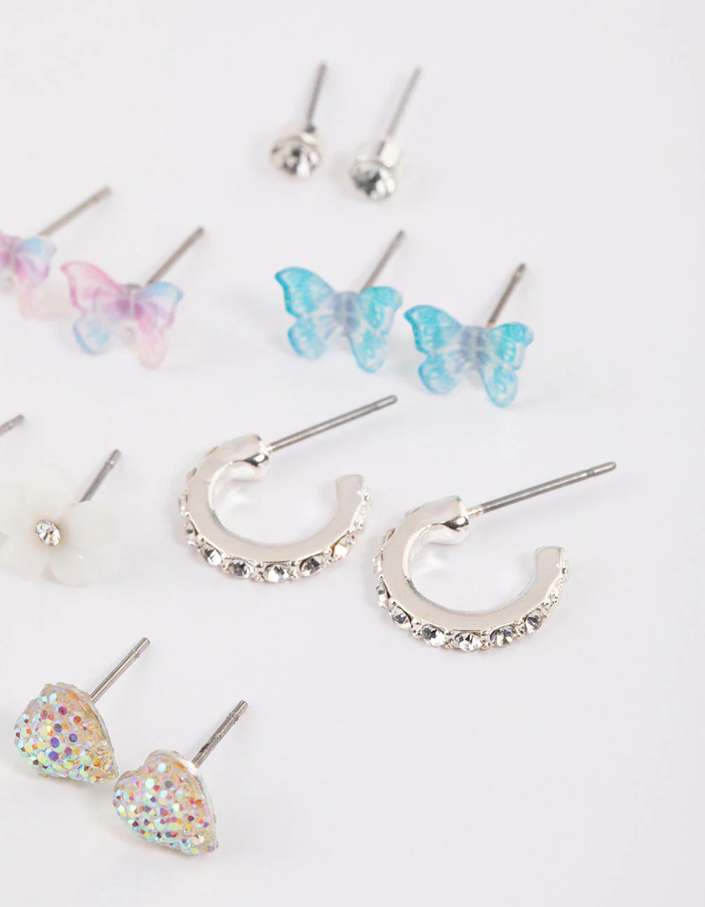 Silver Garden Stud & Hoop Earrings 6-Pack - Image 2