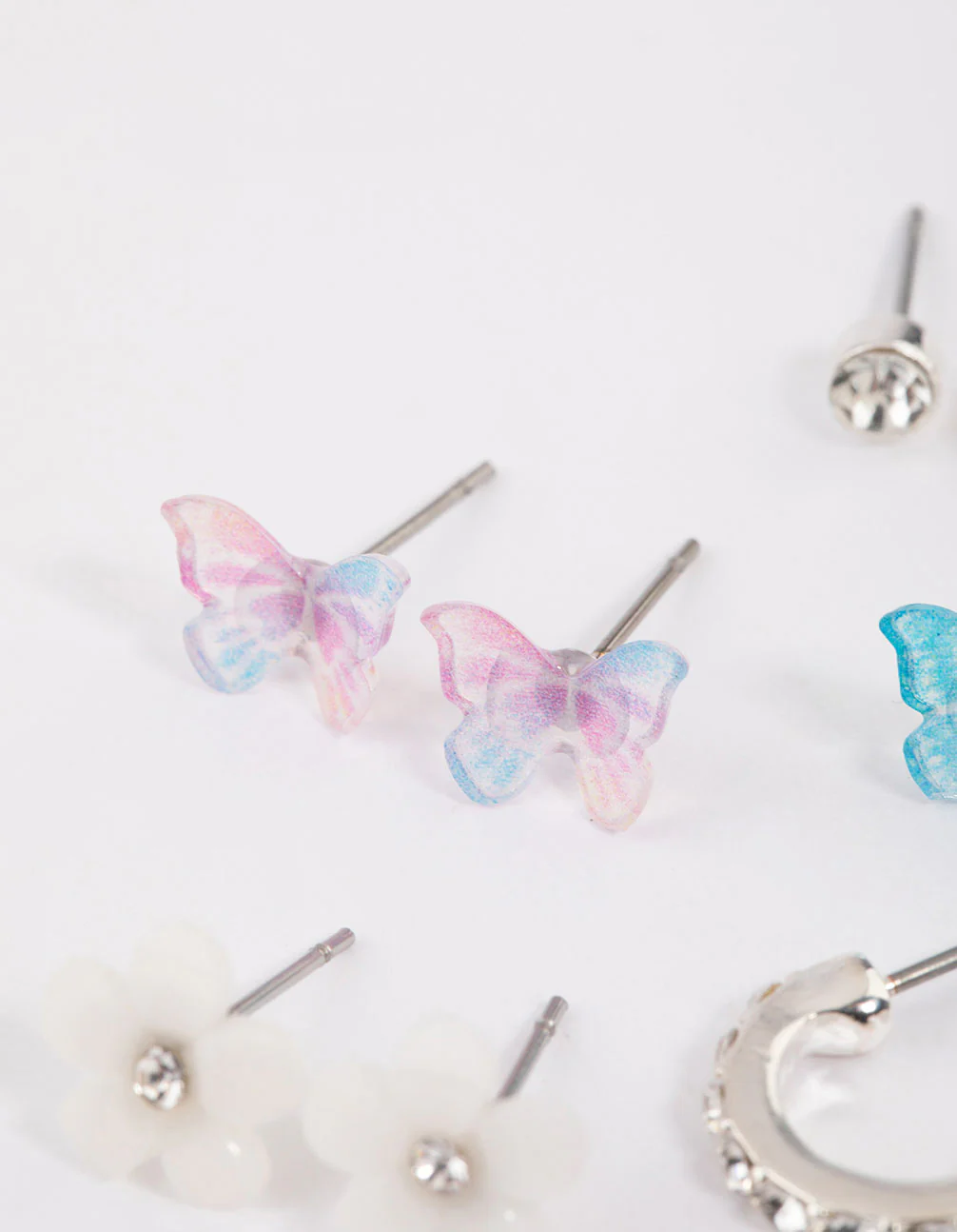 Silver Garden Stud & Hoop Earrings 6-Pack - Image 3