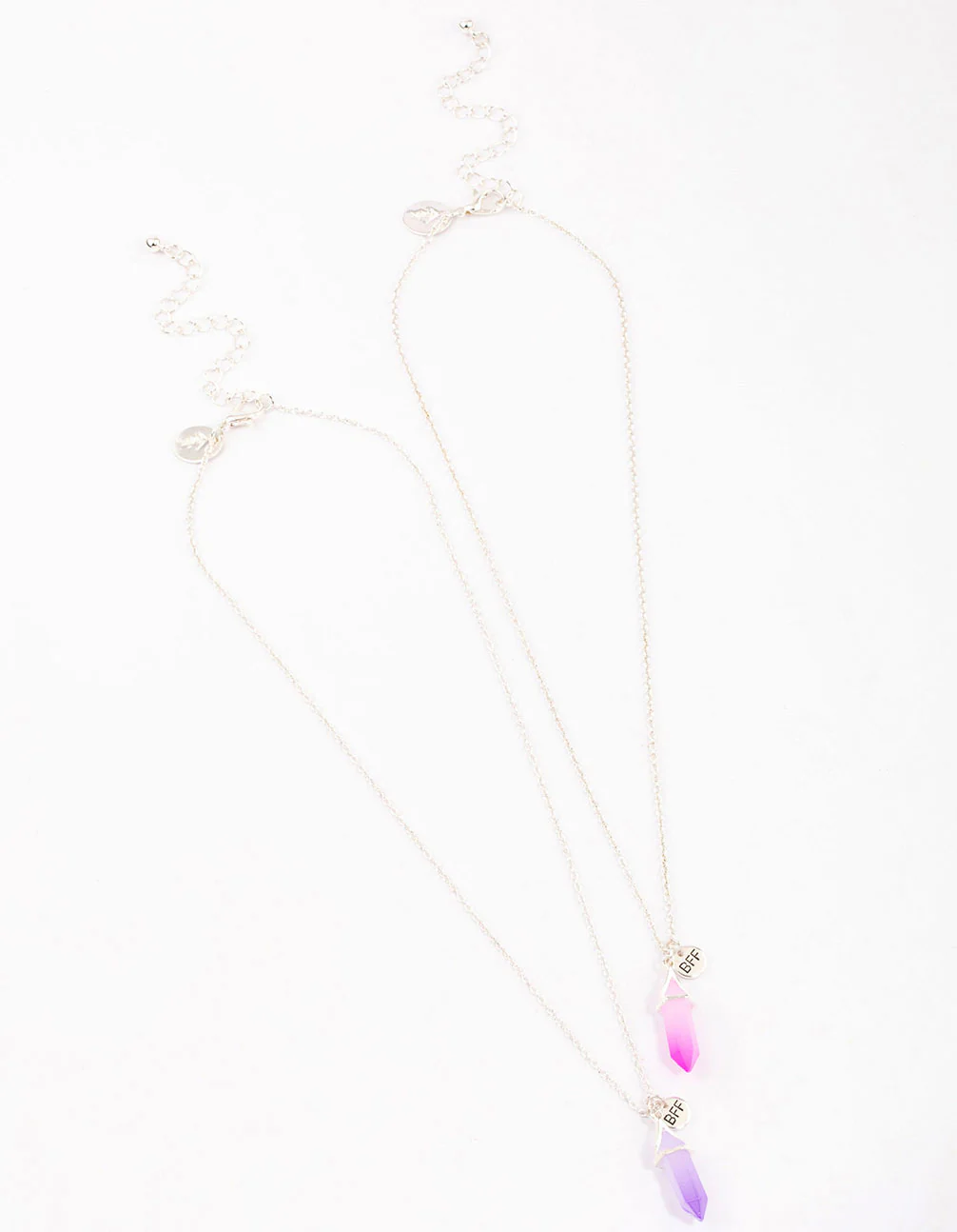 Silver Pink & Purple Crystal Necklace Pack - Image 2