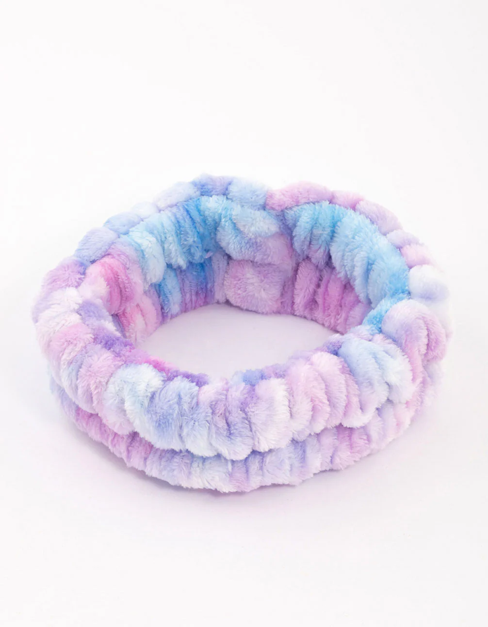 Tie Dye Blue & Purple Fluffy Headband - Image 2