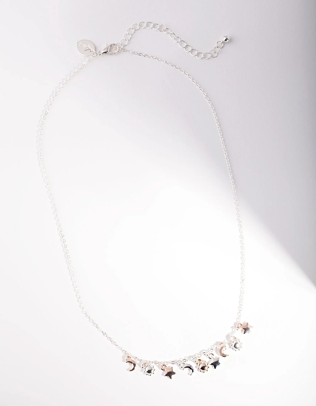 Mixed Metal Star Moon Sun Necklace - Image 2