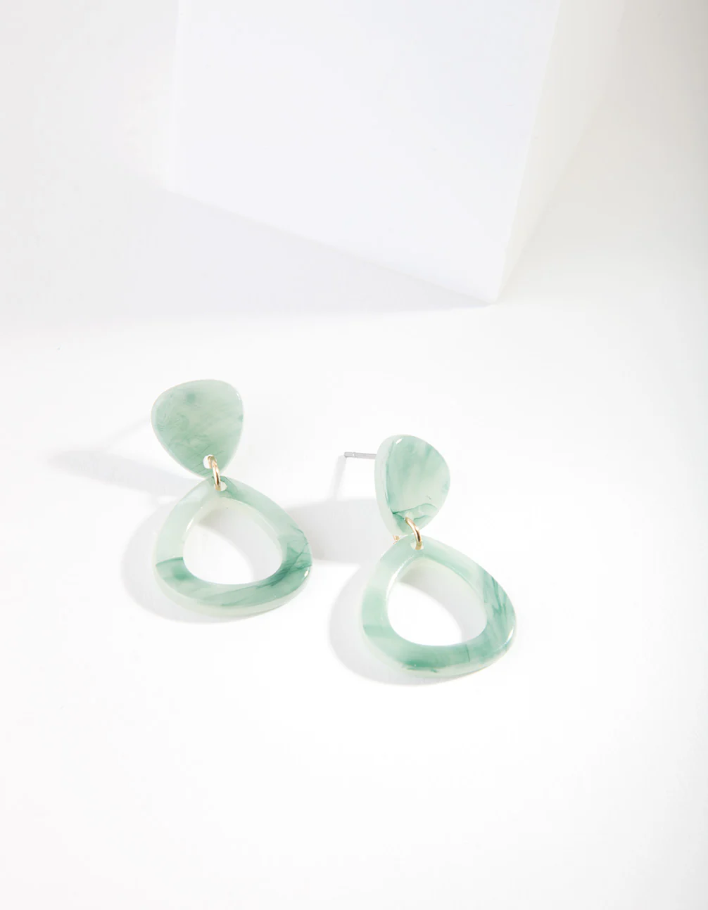 Acrylic Double Teardrop Earrings - Image 2