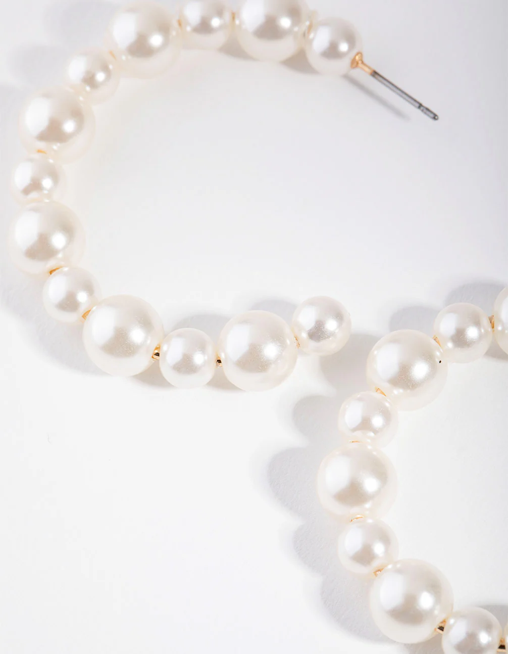 Beaded Pearl Hoop Earrings - Image 4