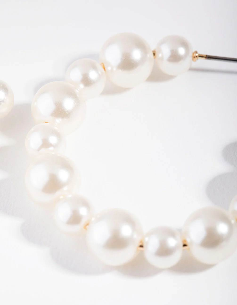 Beaded Pearl Hoop Earrings - Image 5