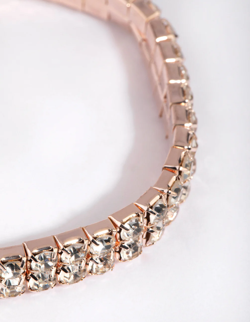 Rose Gold Diamante Stretch Bracelet - Image 2