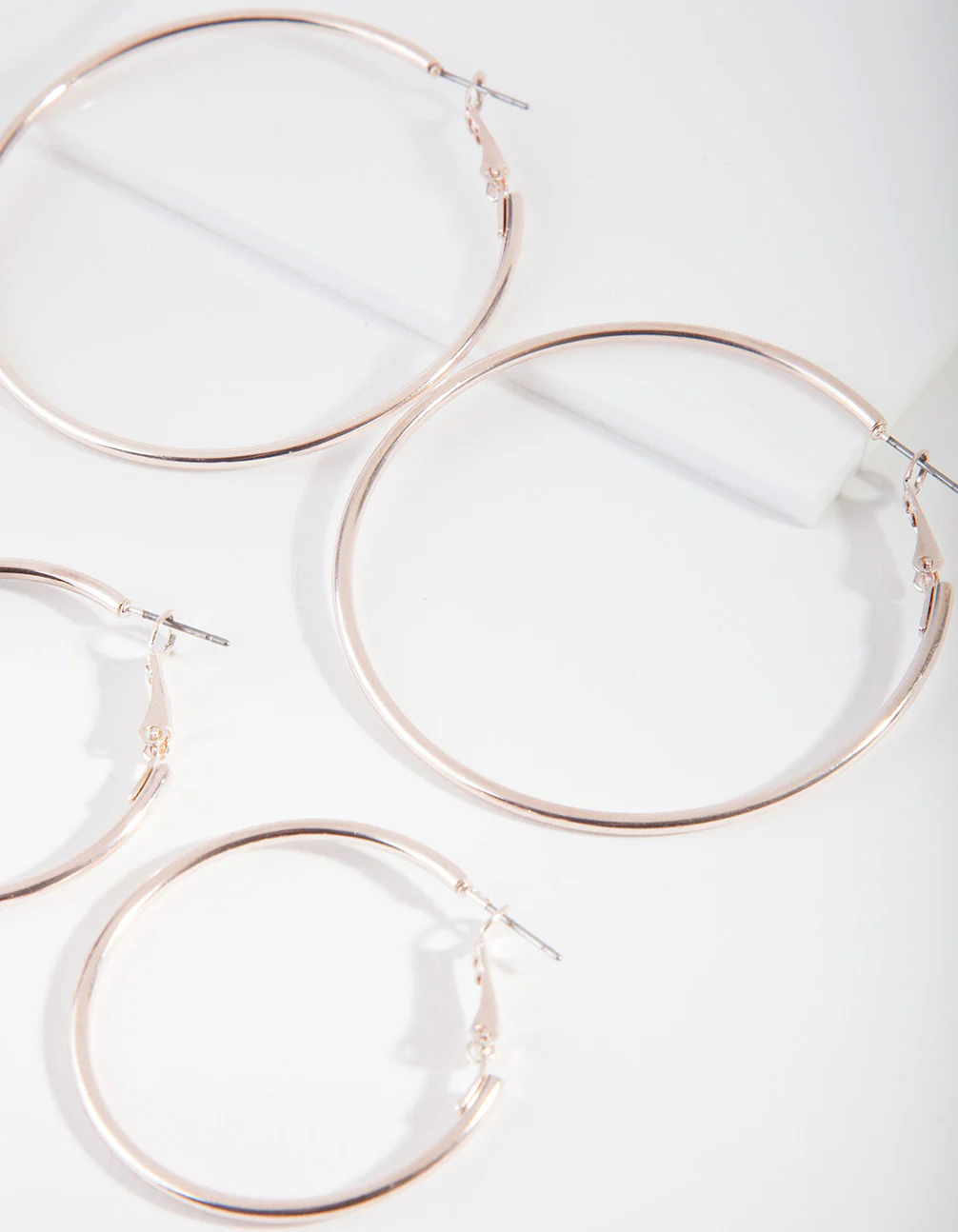 Rose Gold Double Size Hoop Earring Pack - Image 2