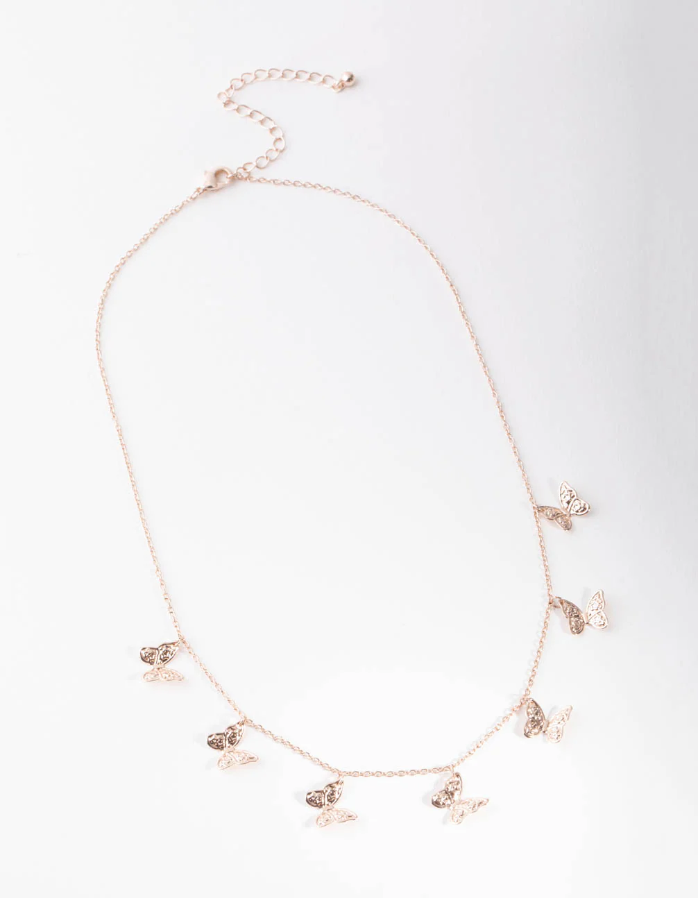 Rose Gold Multi Butterfly Necklace - Image 2