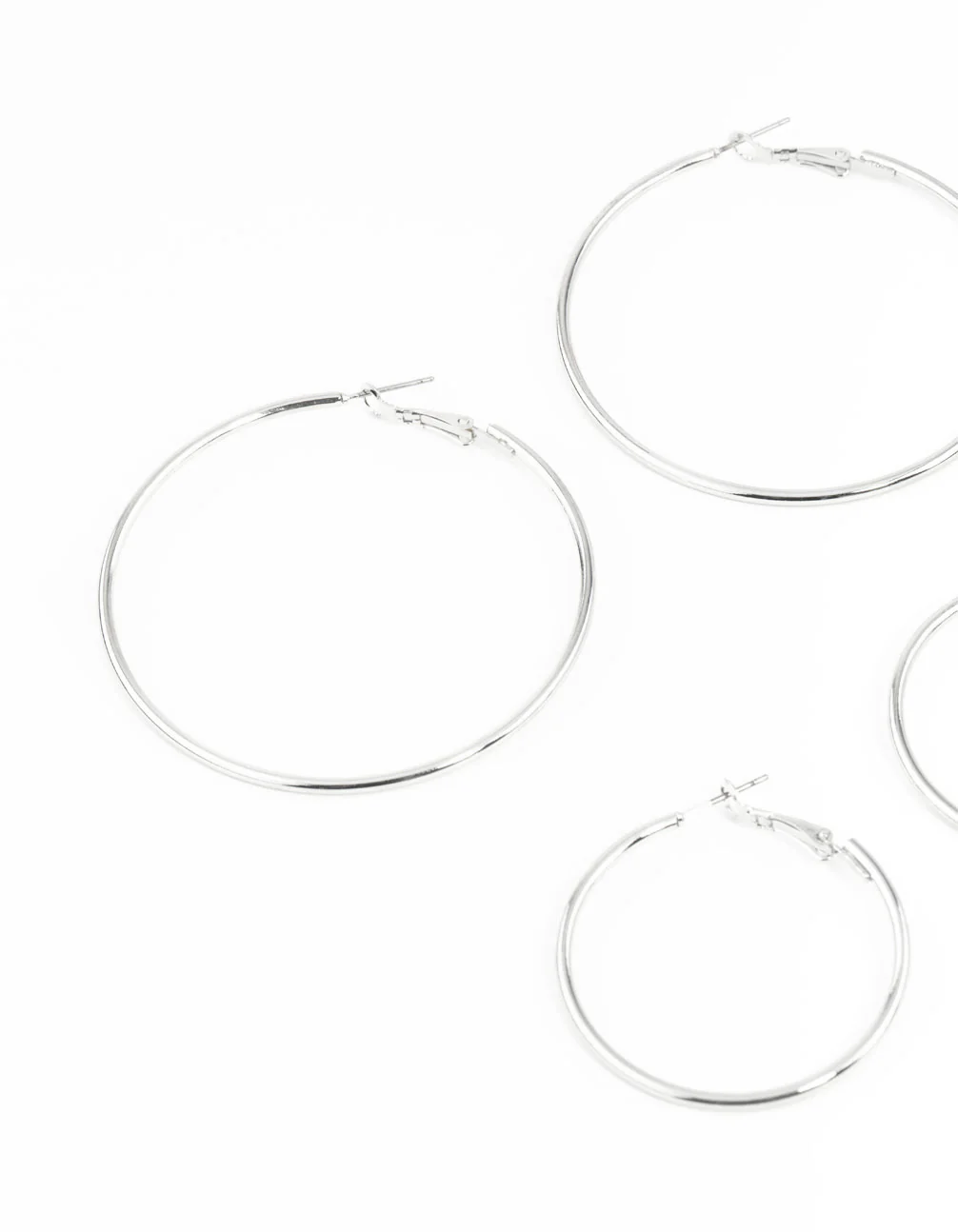 Silver Mixed Hoop Earring Pack - Image 2