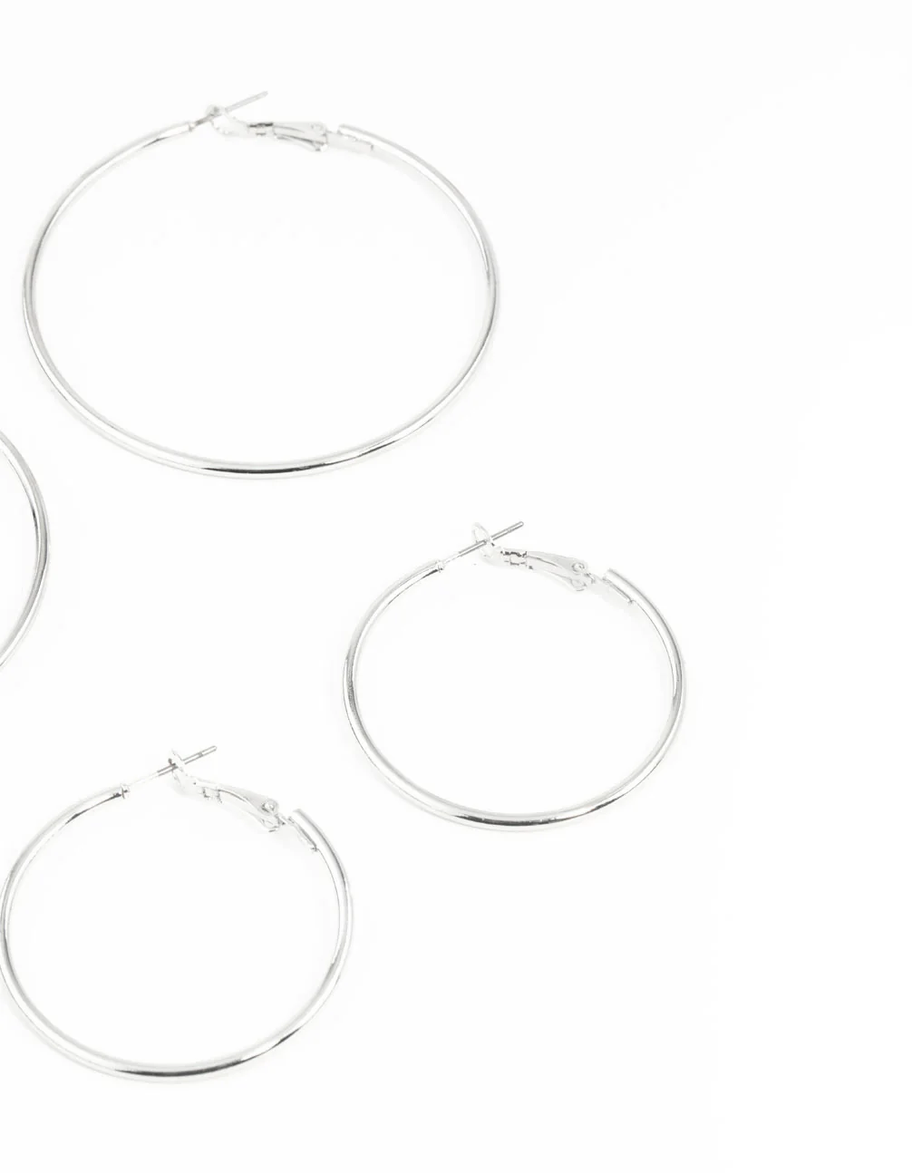 Silver Mixed Hoop Earring Pack - Image 3