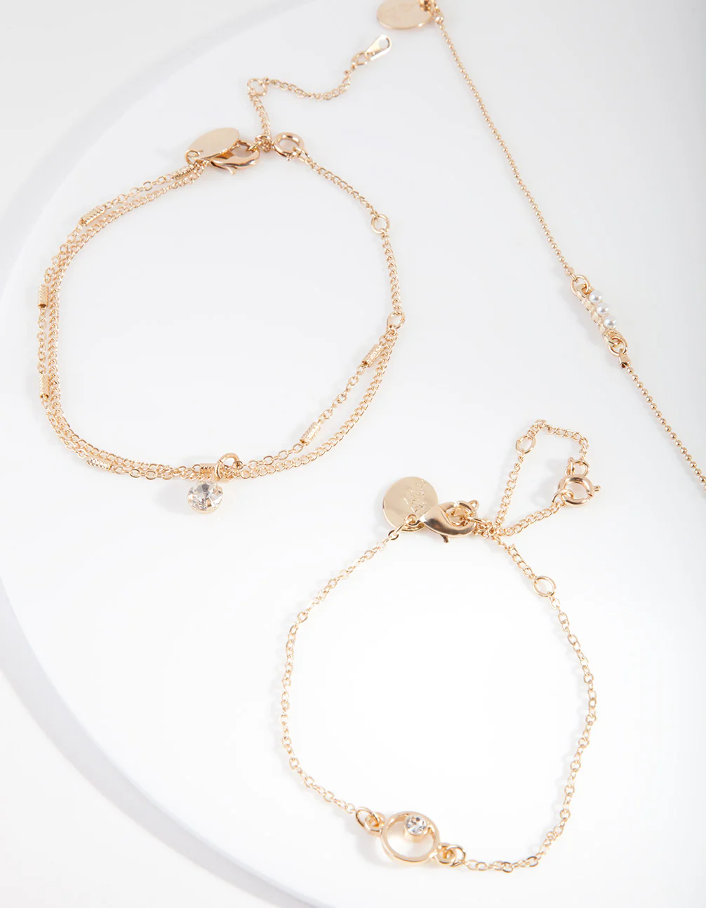 Gold Pearl Friendship Anklet Bracelet Pack - Image 3