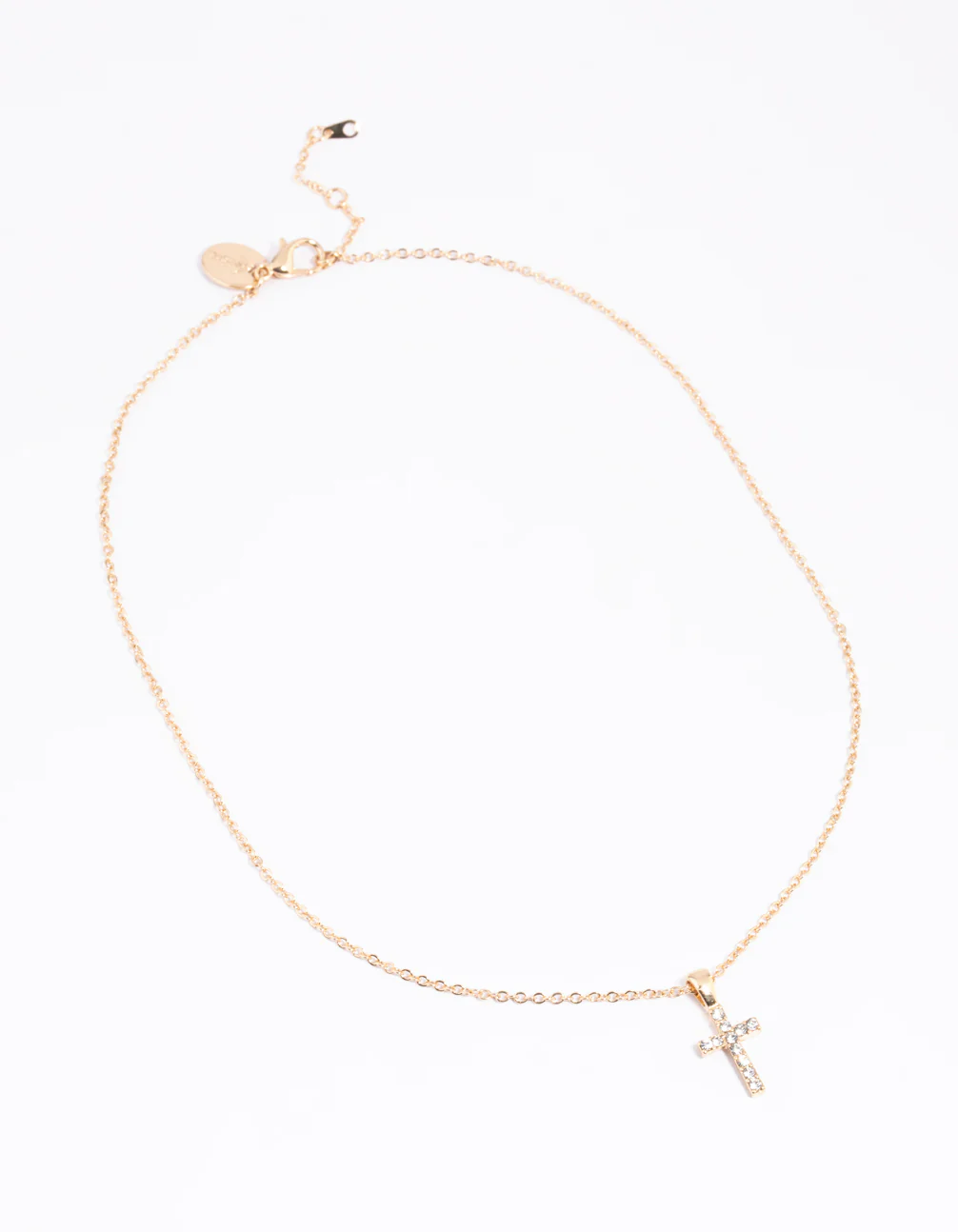 Gold Diamante Cross Necklace - Image 4