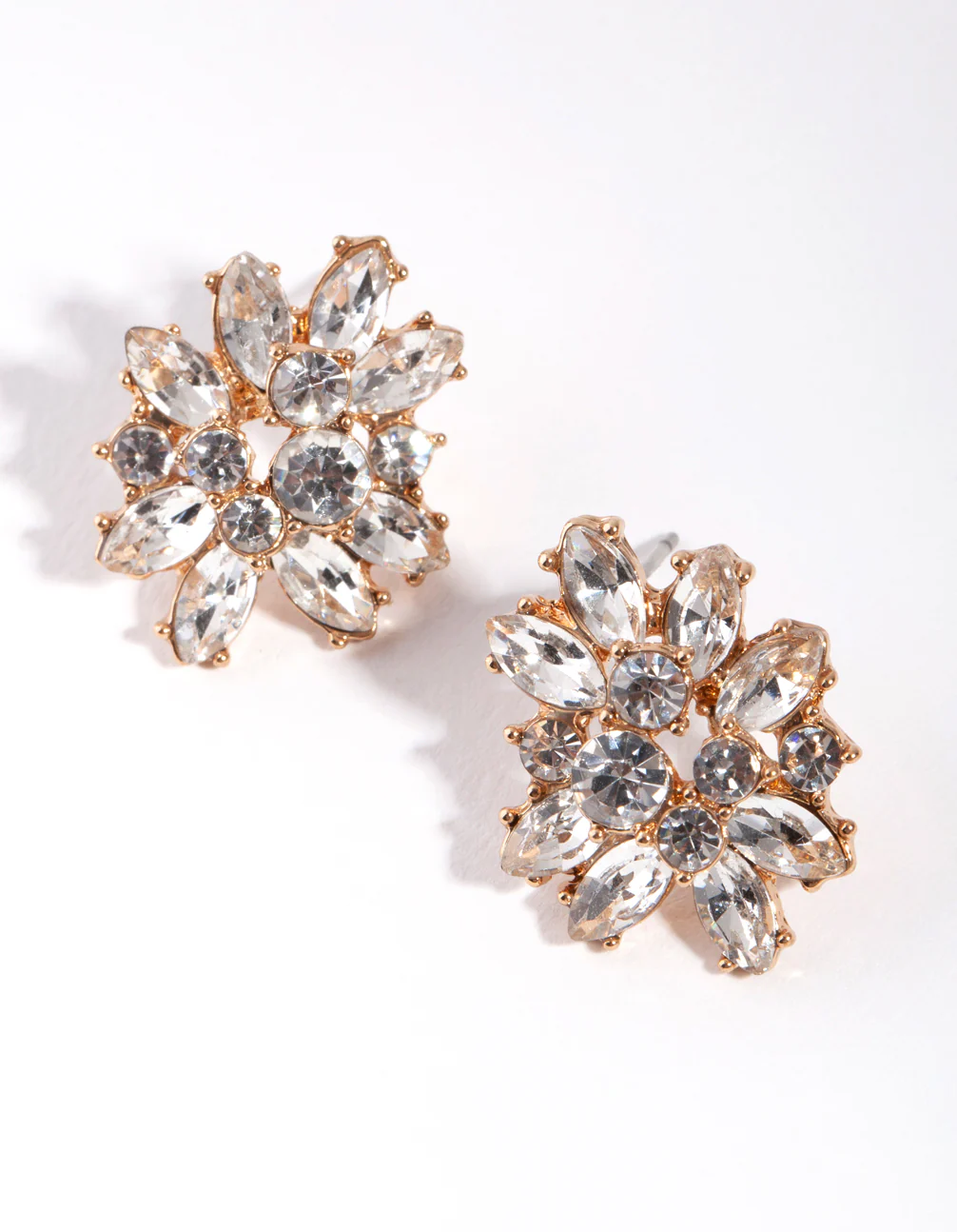 Gold Tripple Diamond Earrings